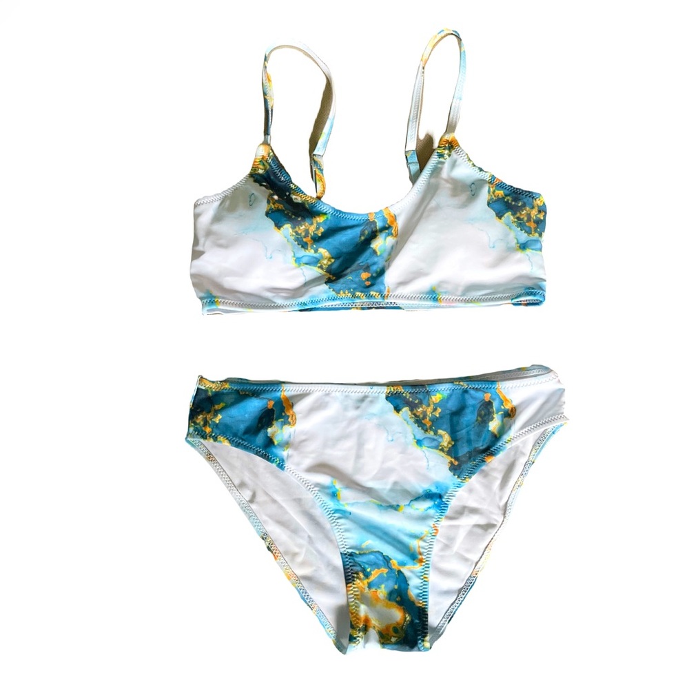 Girl's Marble Print Bikini